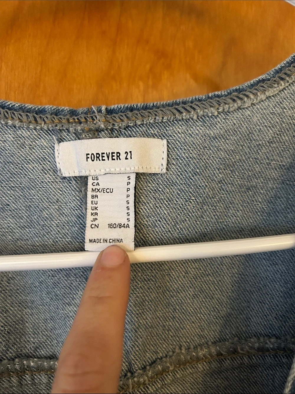 Forever 21 Stonewash Blue Denim Vest - Picture 2 of 2
